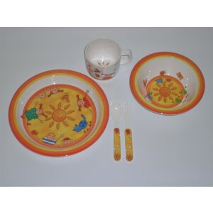 rundum - 00120 - MelaminTeller  Flo + Fine (gelb)