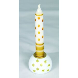 rundum - 00212 - Kerzenhalter weiß mit gelben...