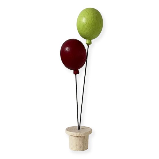 rundum - 00216 - Stecker Luftballons gr&uuml;n/brombeere - Sockel natur