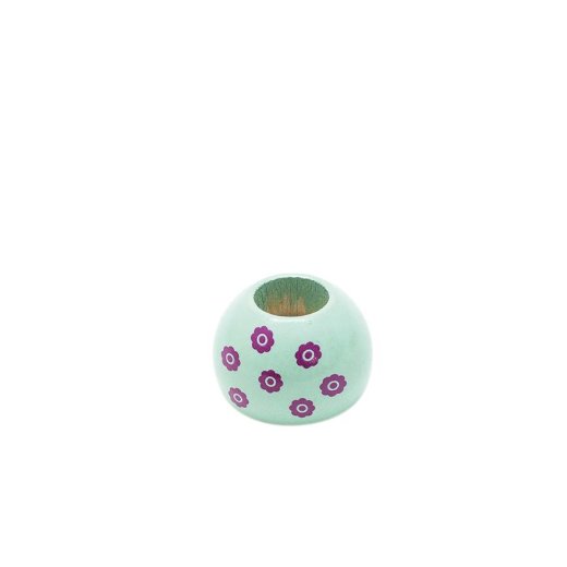 rundum - 00222 - Kerzenhalter mint mit pinken Bl&uuml;mchen