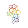 GRAPAT - 20-216 - Regenbogen Holzringe - Nest 24 Ringe (Nest Rings)