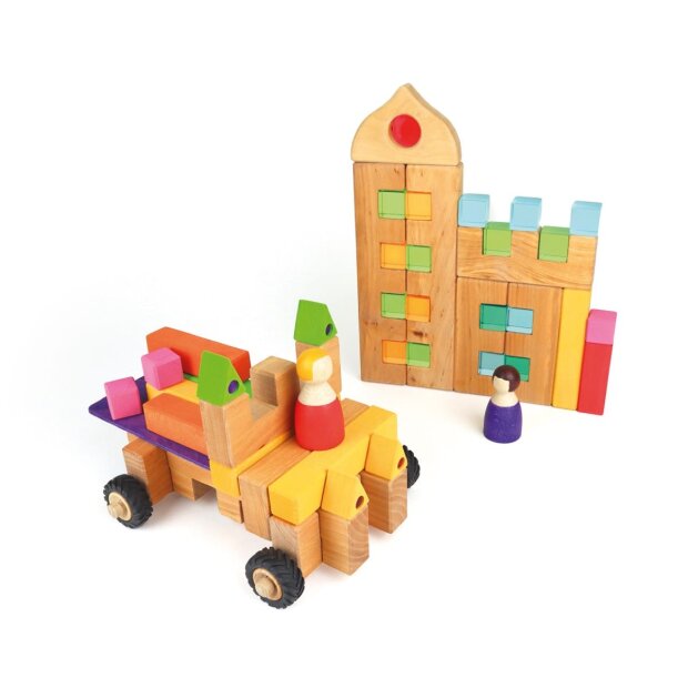 Bauspiel - 0282 - Großes Räderbauset für 5 Fahrzeuge - 30 Teile