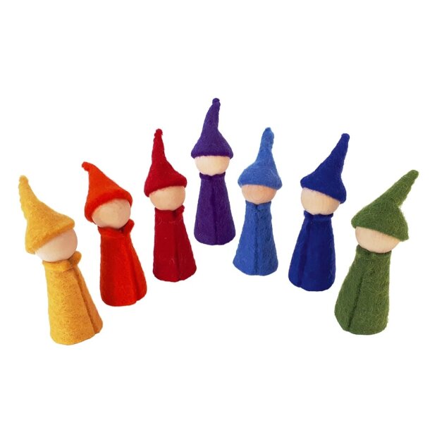 Bauspiel - 50089 - Regenbogen-Gnome / Zwerge Filz 7 Teile