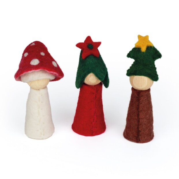 Bauspiel - 50083 - 12 Filz - Blumenkinder Jahreszeiten aus reiner Schafwolle