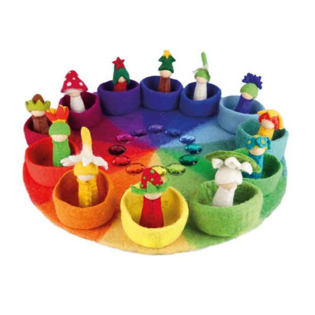 Bauspiel - 50083 - 12 Filz - Blumenkinder Jahreszeiten aus reiner Schafwolle