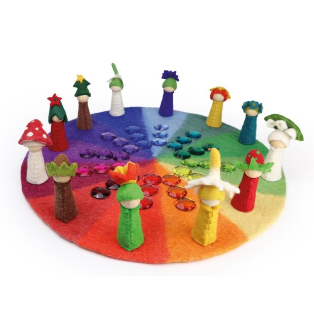 Bauspiel - 50083 - 12 Filz - Blumenkinder Jahreszeiten aus reiner Schafwolle