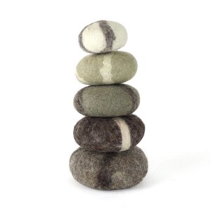 Bauspiel - 50094N - 5 Filz Kiesel natur aus reiner...