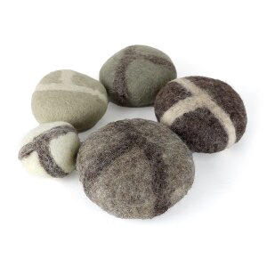 Bauspiel - 50094N - 5 Filz Kiesel natur aus reiner...