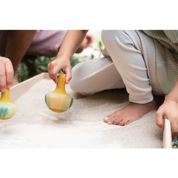 GRAPAT - 25-274 - 1 Vogel Kreisel gelb - Flowing yellow bird