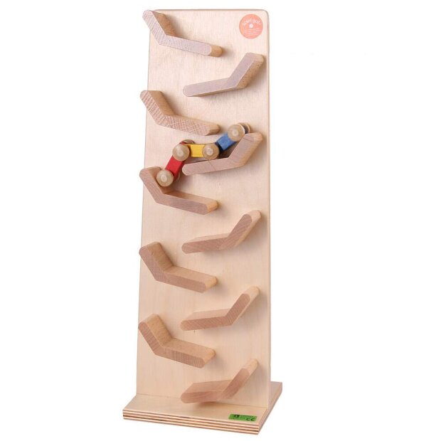 Beck Holzspielzeug - 20001 - Kaskaden-Turm natur mit kleinem Tausendfüßler