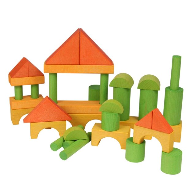 Beck Holzspielzeug - 60032 - Ergänzungsbausteine bunt
