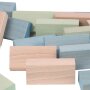 Beck Holzspielzeug - 60034 - Fröbelbausteine pastell blau grün natur 48 Stück