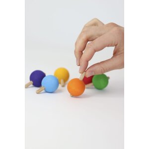 Grimms - 44100 - Regenbogen Kreisel - 6 Stück