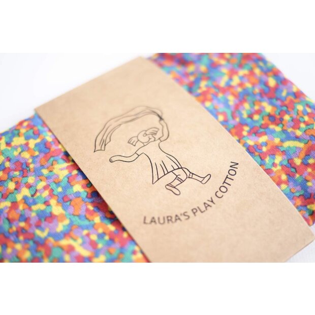 Laura`s Play Cotton - 64892 - Spieltuch Konfetti Rainbow - 50 x 50 cm