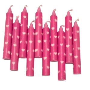 VL Home - 2200254- Kerzen Herzen pink/weiß - 10...