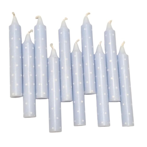 VL Home - 00257 - Kerzen Punkte blau/weiß - 10 Stück
