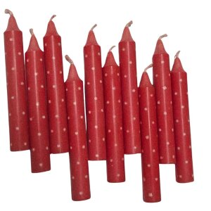 VL Home - 00256 - Kerzen Punkte rot/weiß - 10...