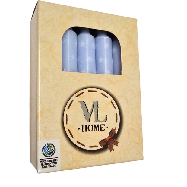 VL Home - 2200258 - Kerzen Sterne blau/weiß - 10 Stück