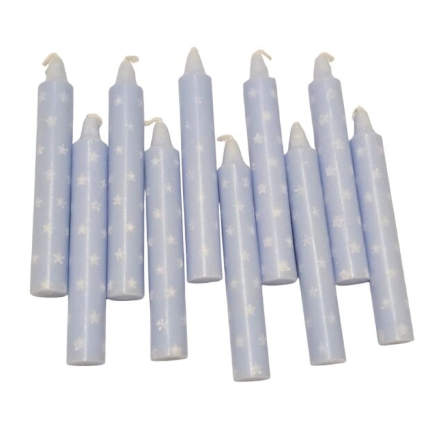 VL Home - 2200258 - Kerzen Sterne blau/weiß - 10 Stück